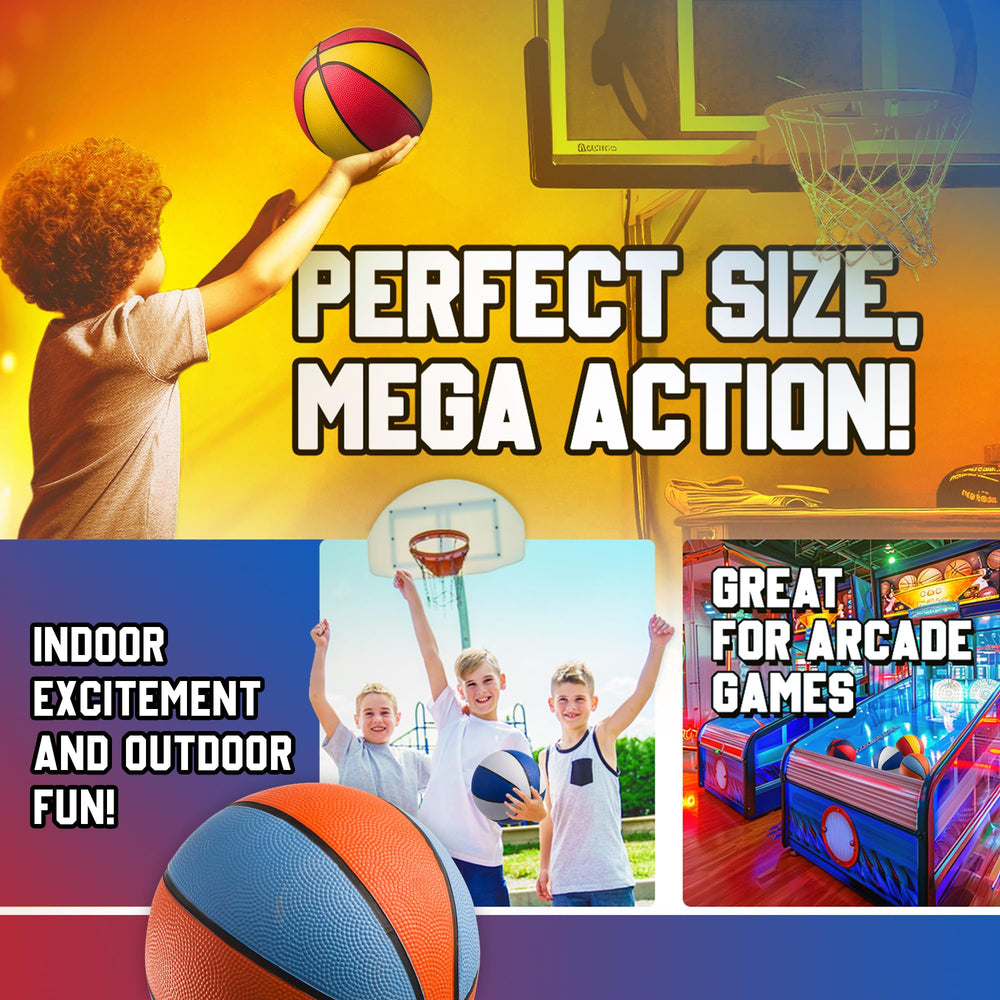 PlayBolt pump included with mini basketballs for quick inflation.