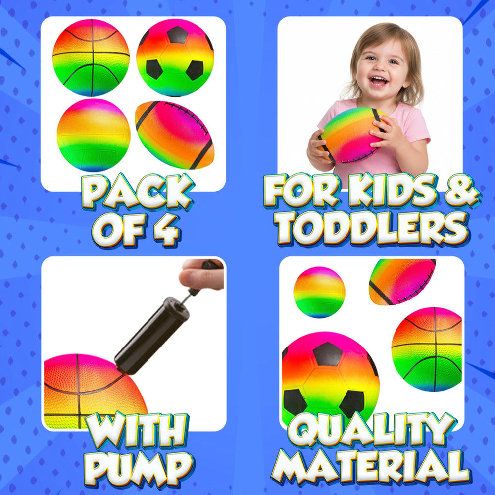 PlayBolt rainbow mini football 5in, perfect for early passing and throwing.