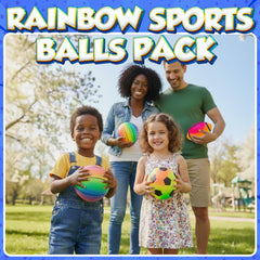 PlayBolt rainbow mini playground ball 5in, versatile for indoor or outdoor play.