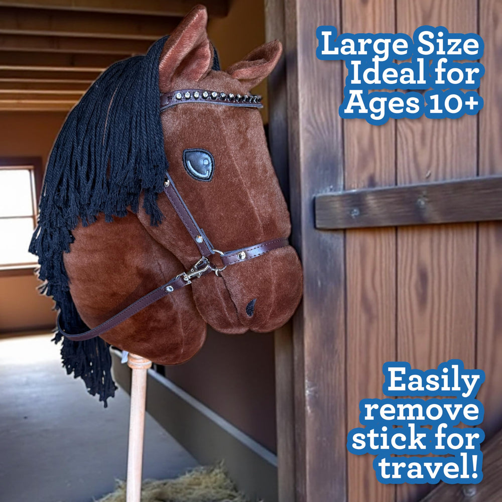 Oversized 14x29 Playful Minds hobby horse for teens and bigger play spaces