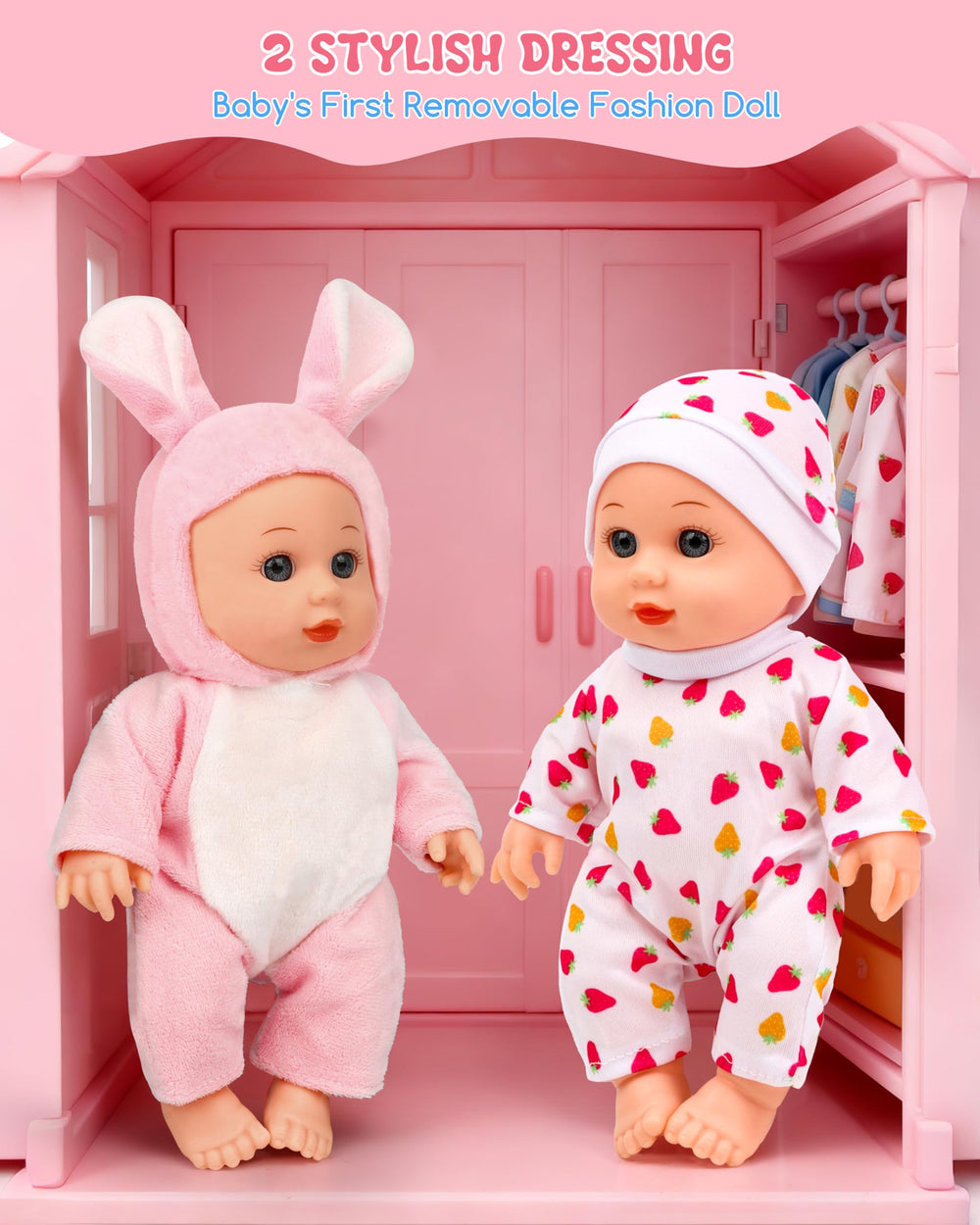 PLAYFULBAY baby doll high chair for feeding pretend-play and fine-motor skills