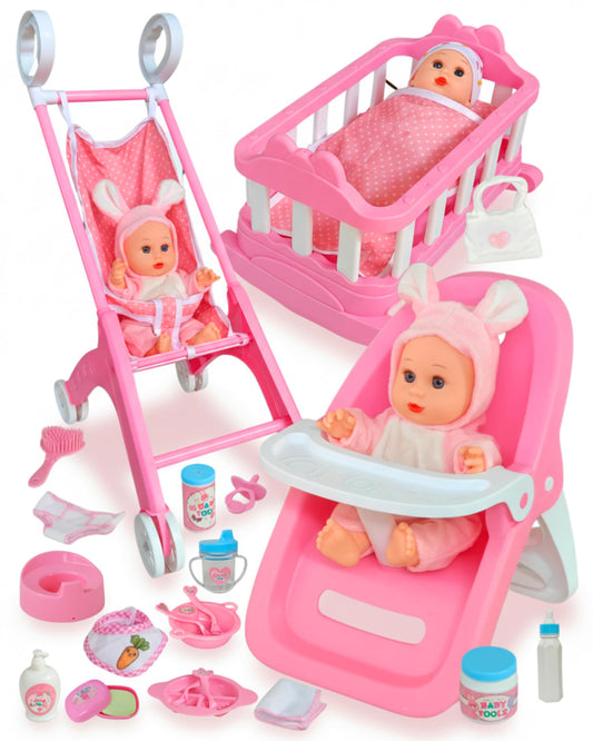 PLAYFULBAY baby doll stroller for imaginative play and pretend outings