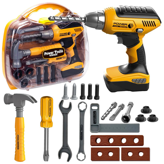 Playhiland construction kit front view with complete pretend tools for imaginative play