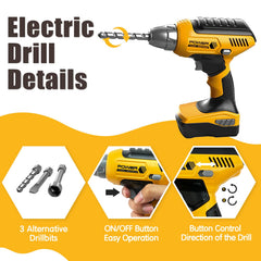 Playhiland electric drill in action with realistic sounds for engaging pretend projects