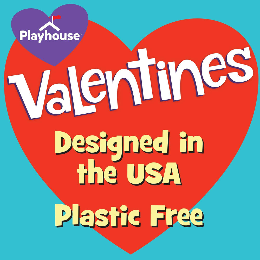 Playhouse three-styles vibrant Valentine cards highlight variety for gifting.