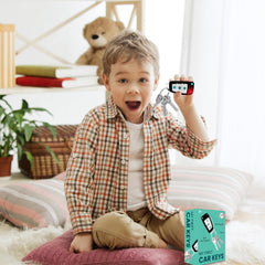 Playkidiz Car Keys packaging highlights safe, portable toy keys for on-the-go play.