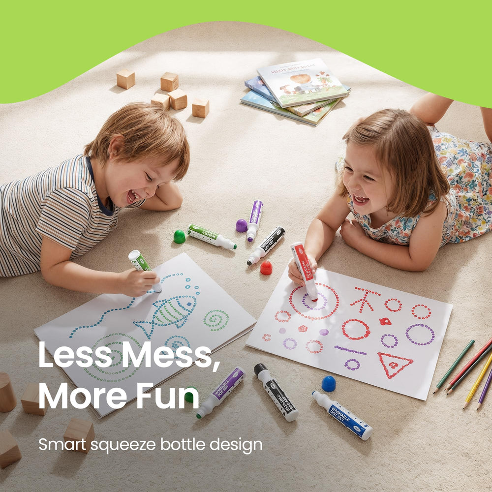 Playkidiz Darice dot markers with squeeze-bottle design reduce mess