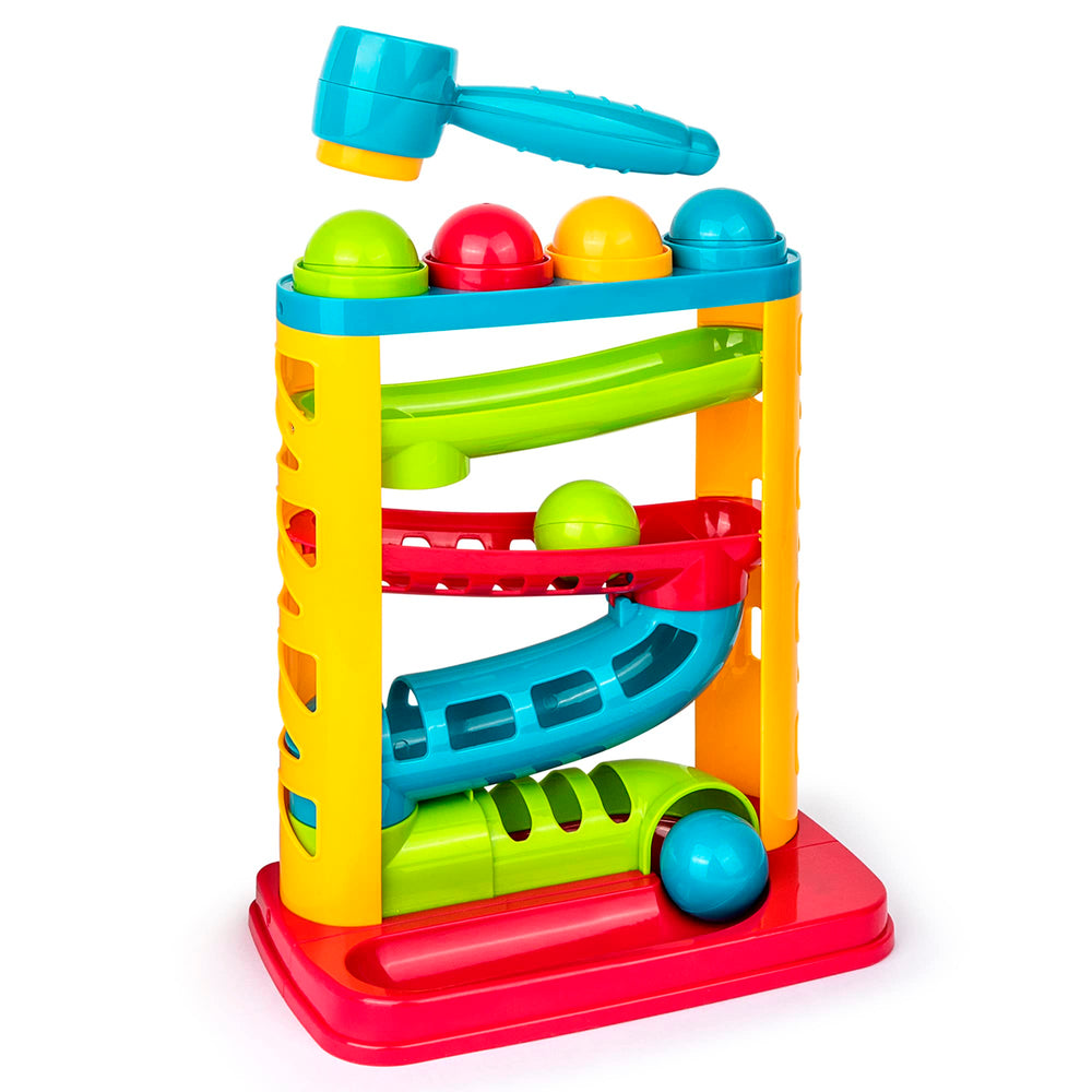 Playkidz durable pound a ball toy with hammer action supports toddler coordination