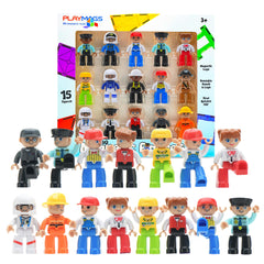 Playmags 3-inch PlayPeople front view shows sturdy magnetic feet for creative play.
