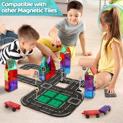 Playmags magnets keep tiles securely connected during play.