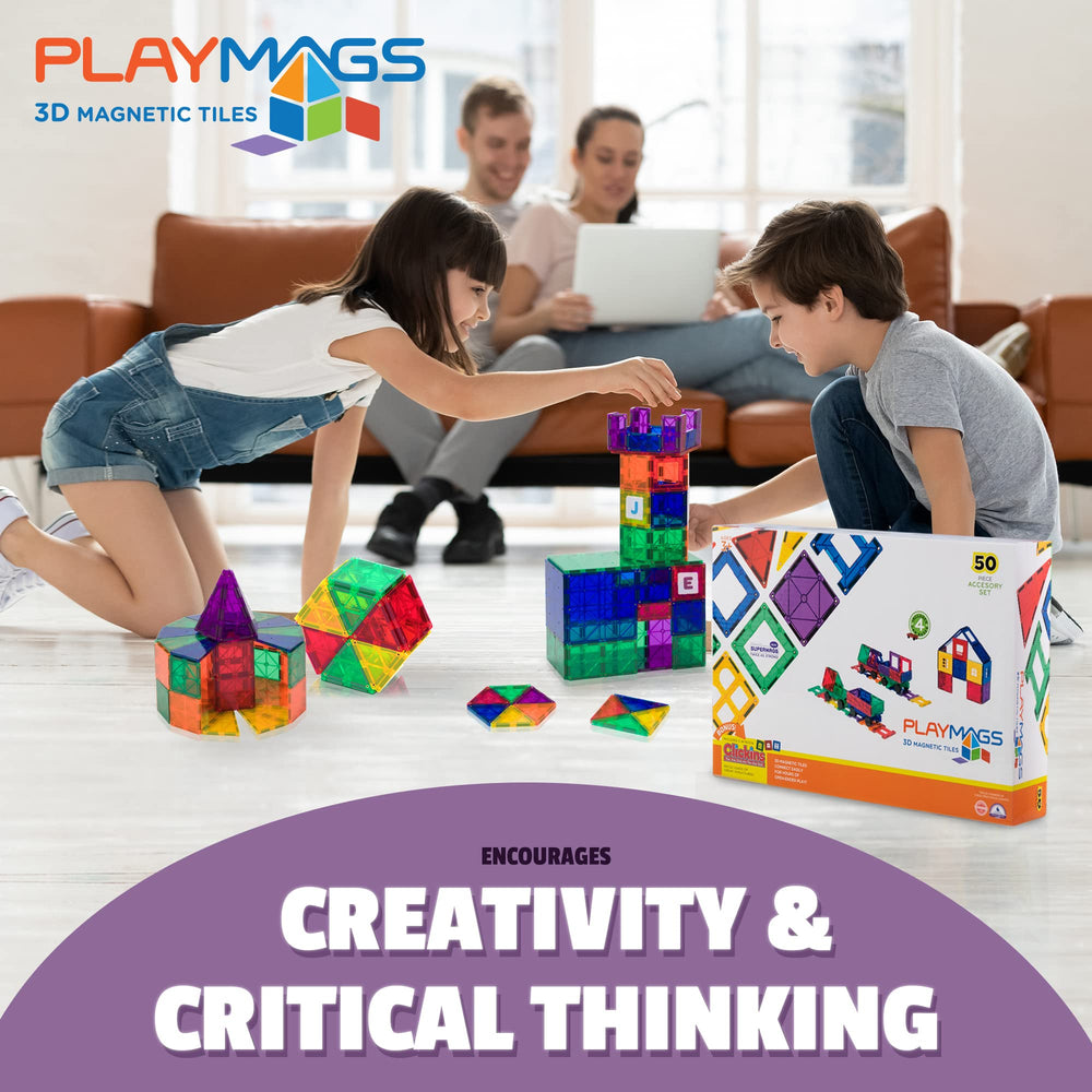 Playmags rectangle tiles 3x1.5 support modular builds and spatial reasoning