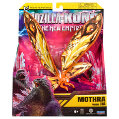 PlayMates Mothra with Jia display setup image for shelf-ready presentation.