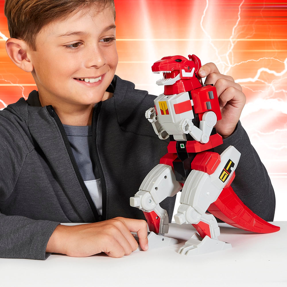 Frontal view of Tyrannosaurus Rex Megazord ready for action