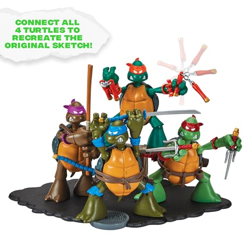 Playmates TMNT Original Sketch Weapons, signature blades included for authentic display.