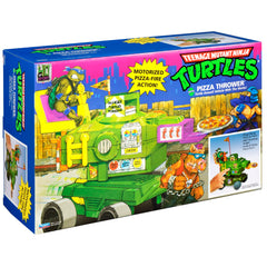 PlayMates TMNT Pizza Thrower Vehicle packaging shows ready-to-play setup
