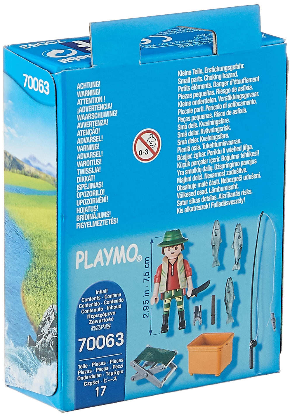 Playmobil 70063 Fisherman set with attachable fish on fishing line.