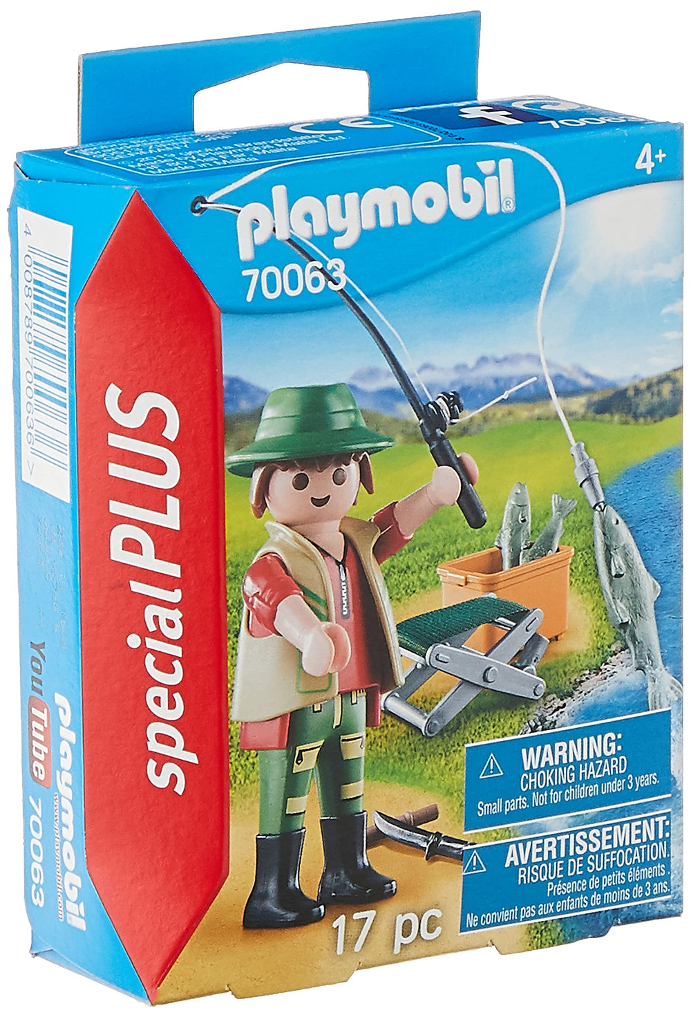 Playmobil 70063 includes three fish for interactive fishing play.