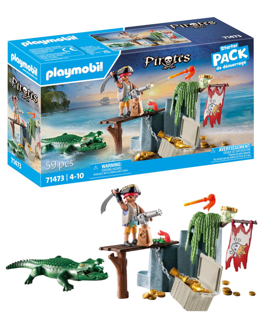 Playmobil 71473 pirate with alligator action scene for imaginative treasure hunts