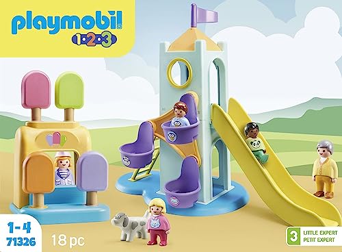 Playmobil Adventure Tower slide action demonstrates smooth movement for toddler play sessions.
