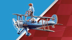 Playmobil Air Stunt Show Phoenix Biplane propeller switch supports customization.