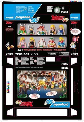 Playmobil Asterix figure set packaging showing easy cleaning under running water