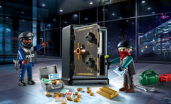 Playmobil Bank Robbery Starter Pack robber stashing money amid tense moment