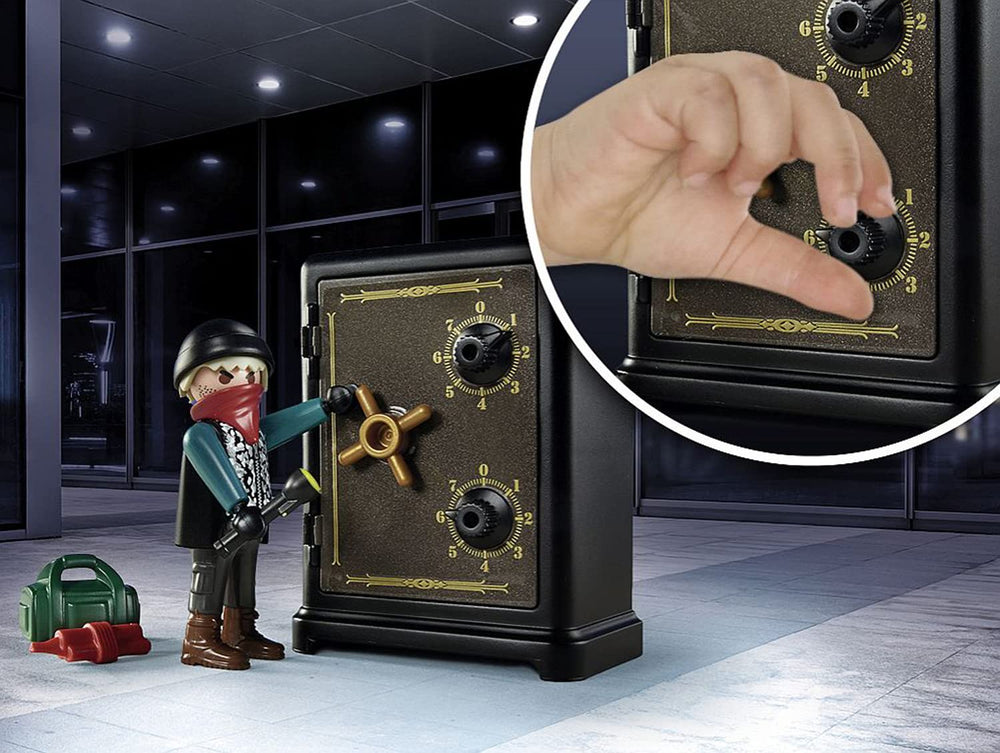 Playmobil Bank Robbery Starter Pack rotate the combination to unlock vault