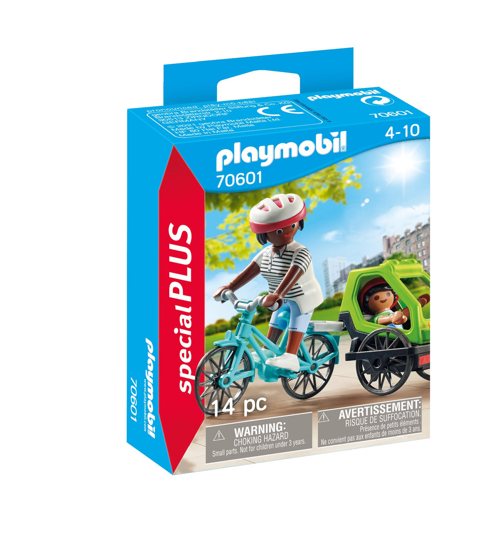 Playmobil Bicycle Excursion: bike stand and helmet enhance safe play
