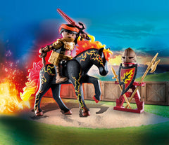 Playmobil Burnham Raiders Fire Horse in action for dynamic play scenes.