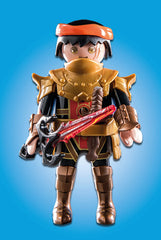Playmobil Burnham Raiders Knight with shield ready for pretend combat.