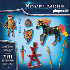 Playmobil Burnham Raiders Lance and ax included for jousting play.