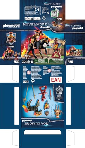 Playmobil Burnham Raiders Packaging box showing contents and age suitability.