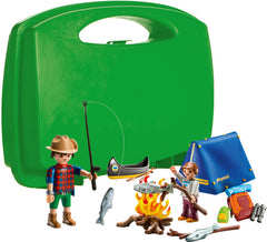 Playmobil Camping Adventure Carry Case campfire and supplies encourage cozy storytelling.