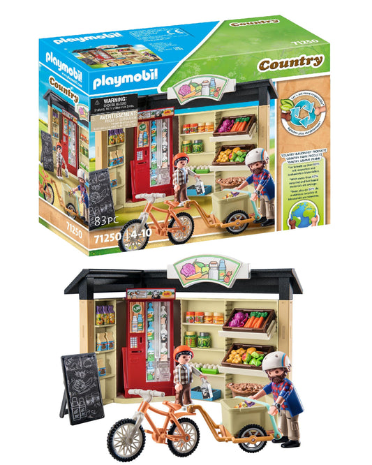 Playmobil Country Farm Shop milk dispenser shown for easy pretend shopping.