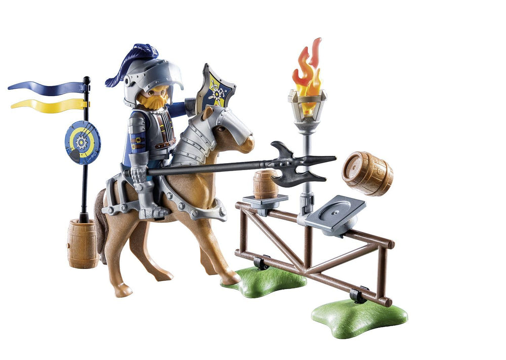 Figures with shields support cooperative play and storytelling.