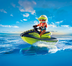 Playmobil Fireboat with Aqua Scooter life jacket and paddles for realism