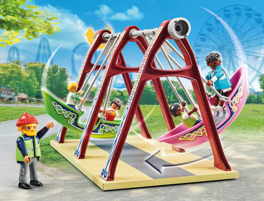 Playmobil Fun Fair food stand supports snack-time role play.