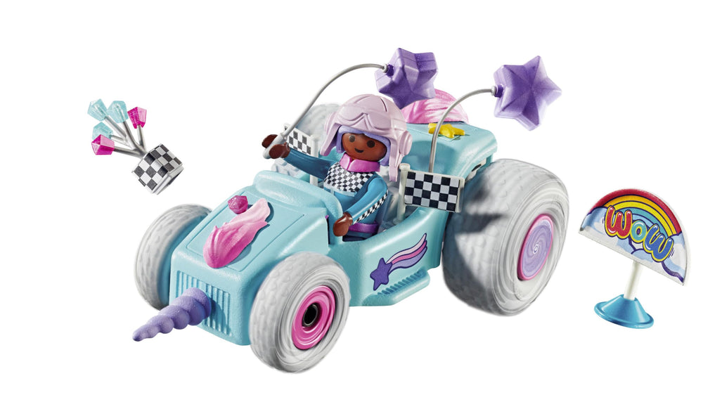 Playmobil Funstars Racing Unicorn crystal vase as race-day décor