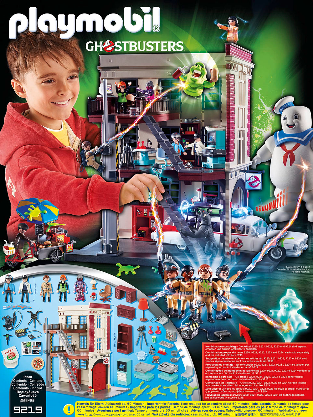 Playmobil Ghostbusters Ecto-1 storage garage inside the Firehouse