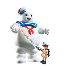 Playmobil Ghostbusters Ray Stantz with proton pack for classic scenes.