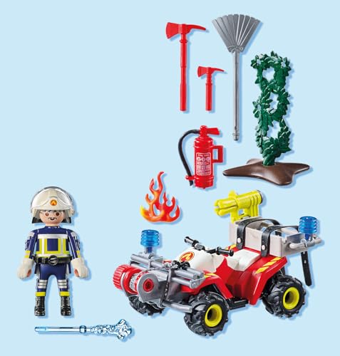 PLAYMOBIL hedge-fire scene sparks imaginative rescue narratives.