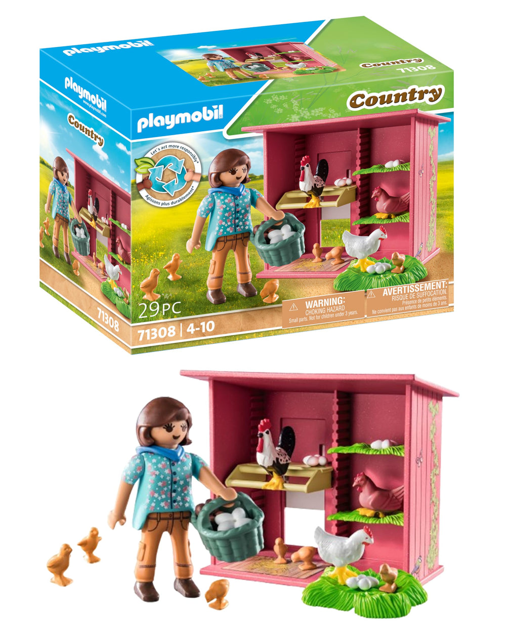 Playmobil Hen House coop with pink color inspires imaginative farm role-play