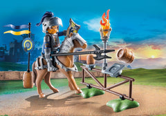 Horse figure ready for action during medieval jousting scenarios.