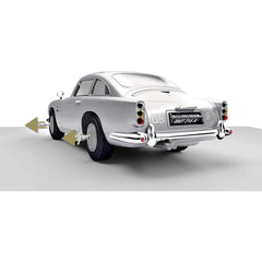 Playmobil James Bond DB5 Goldfinger Edition includes James Bond, Goldfinger, Oddjob, and Henchman figures.