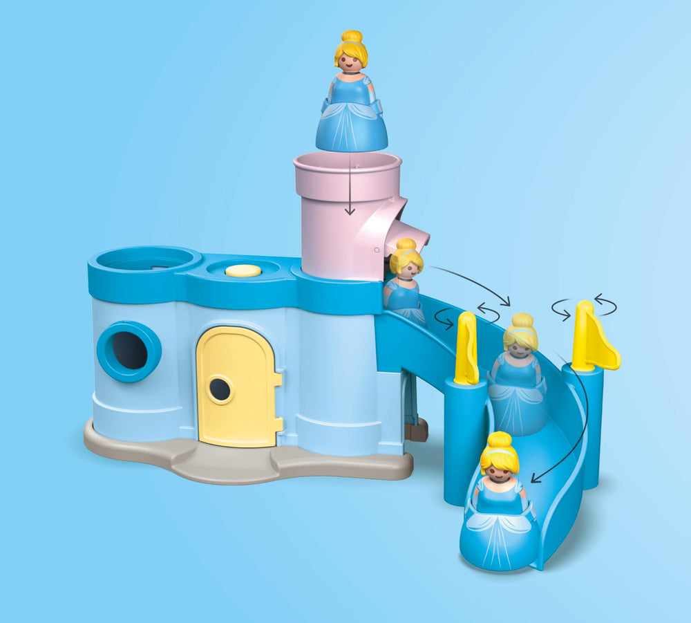 Playmobil Junior Cinderella Castle Cinderella twirl figure enhances magical movement.
