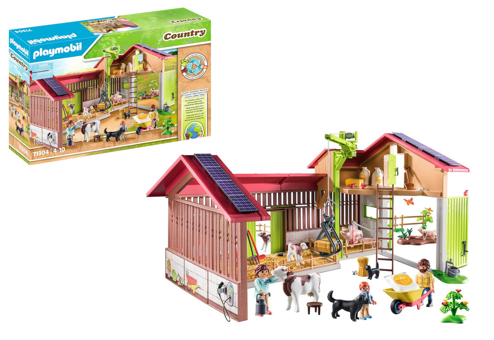 Playmobil Large Farm dog and cat in agricultural setting