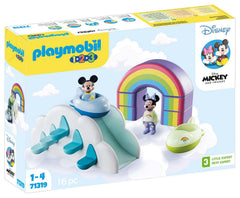 Playmobil Mickey's and Minnie's Cloud Home raindrop stairs promote climbing and fine motor exploration.