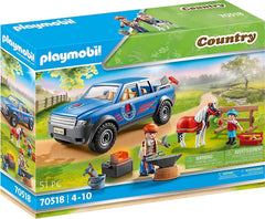 Playmobil Mobile Farrier truck cargo bed, spacious storage for forge gear and tools.
