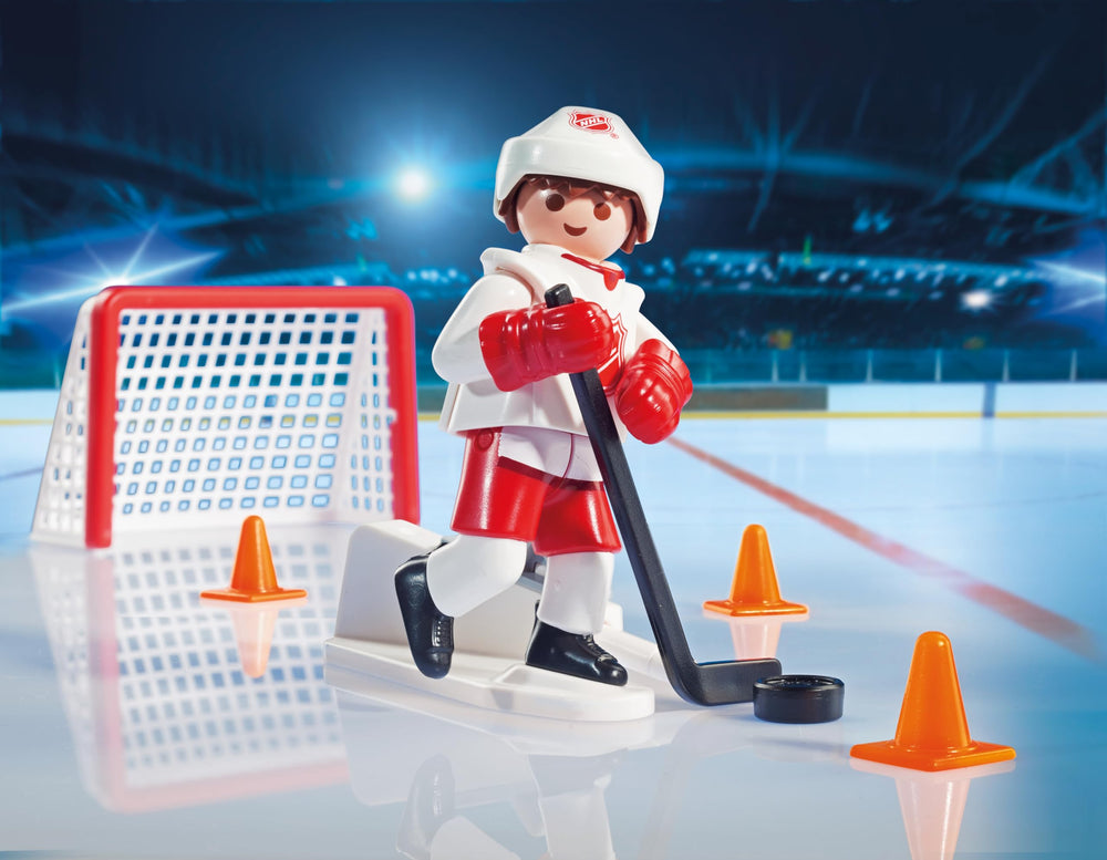 Playmobil NHL Shootout Carry Case goalie figure ready to block shots