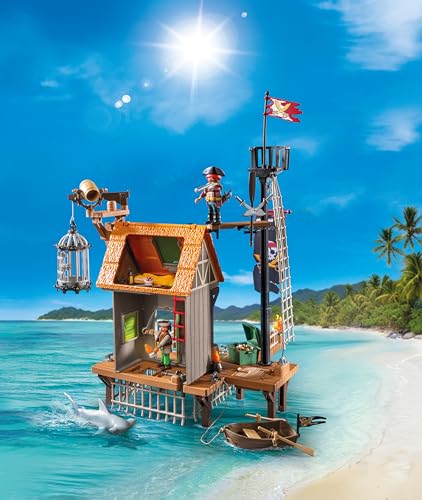 Playmobil Pirate Harbor pier collapses when challenged by sea monsters, encouraging dynamic play.